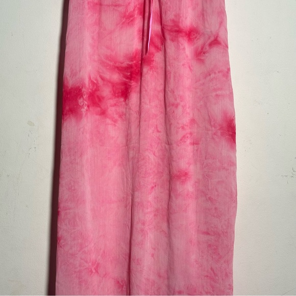 Intimate Attitudes Pink Tie Dye Maxi Slip Dress Lace Trim Nightgown 1X NWOT - Picture 4 of 12